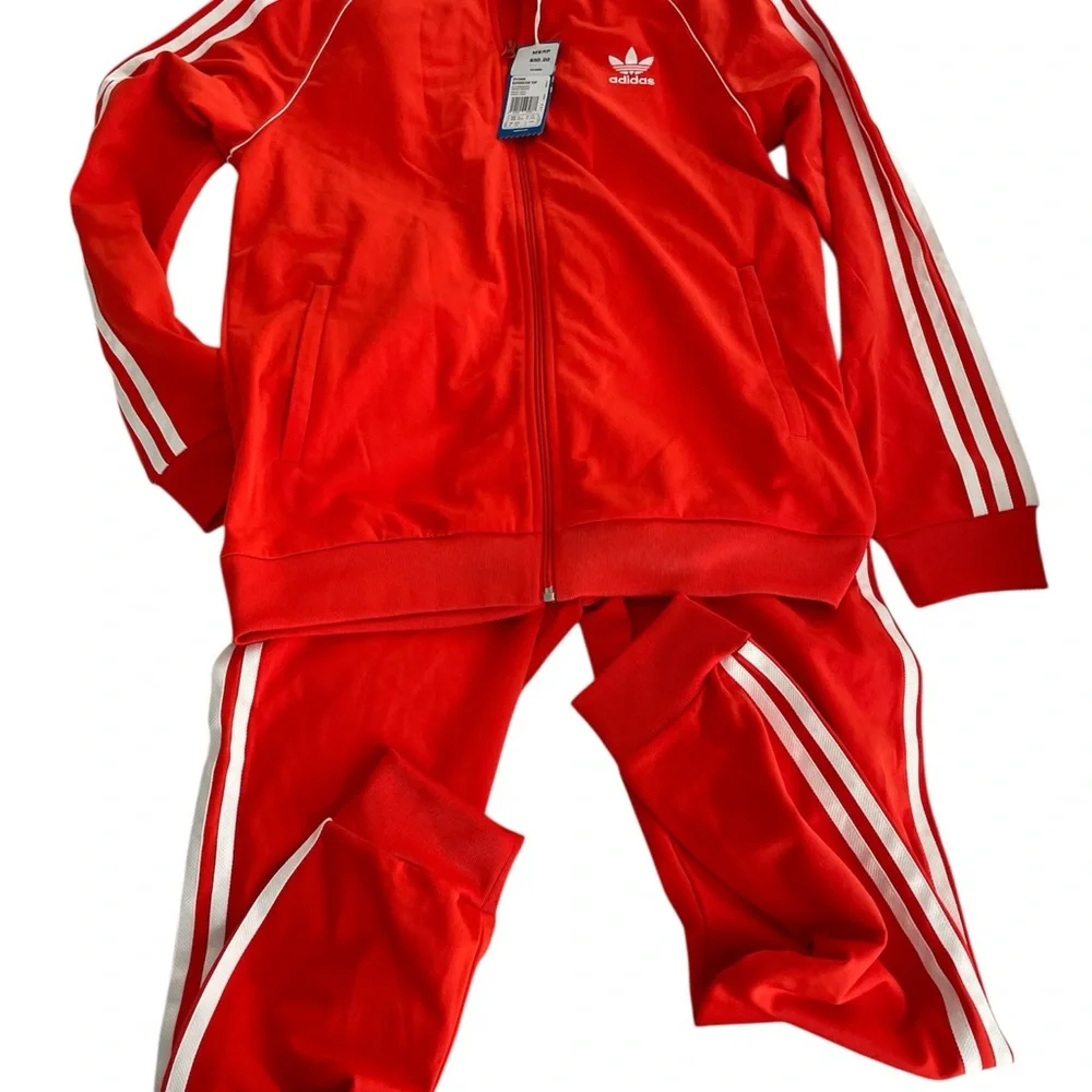adidas Originals Kids Bright Orange Three-Stripe Track Jacket & Pants